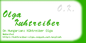 olga kuhtreiber business card