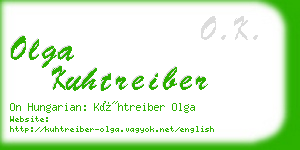 olga kuhtreiber business card